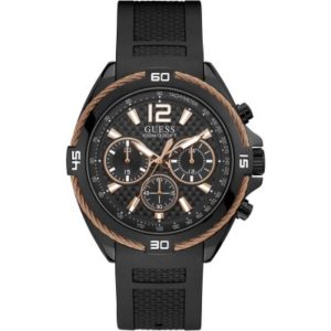 Guess Gents Black Watch With Copper Wire Detail. loving the sales