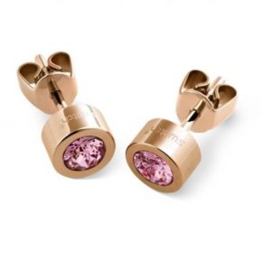 Ladies Swatch Bijoux Gold Plated Puntoluce Pink Crystal Stud Earrings loving the sales