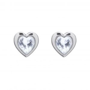 Ladies Ted Baker Silver Plated Crystal Heart Stud Earrings loving the sales