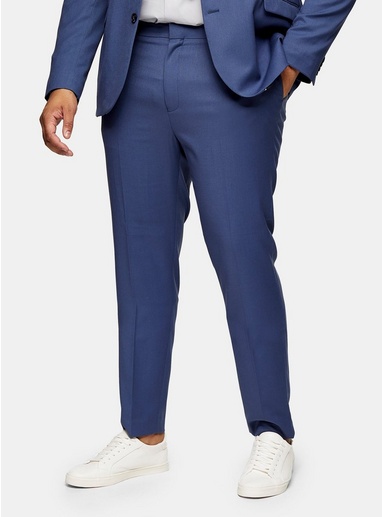 Mens Big & Tall Blue Skinny Fit Suit Trousers*