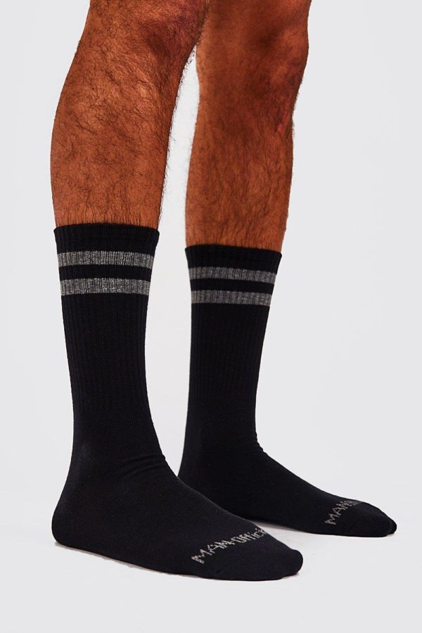Mens Black 2 Pack Man-Official Sport Stripe Sock loving the sales