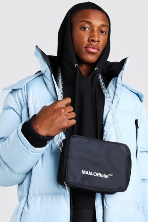 Mens Black Man Multi Pocket Bag With Chain Strap loving the sales