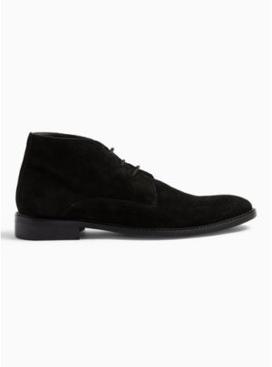 Mens Black Real Suede Chukka Boots