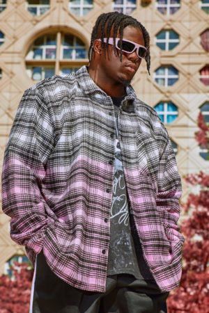 Mens Cream Plus Size Check Shirt With Ombre Hem loving the sales