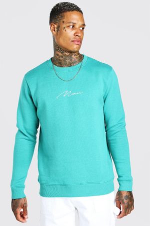 Mens Green Man Signature Embroidered Sweatshirt loving the sales