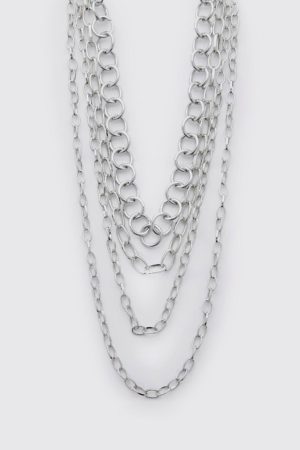 Mens Grey Multi Layer Chain Necklace loving the sales