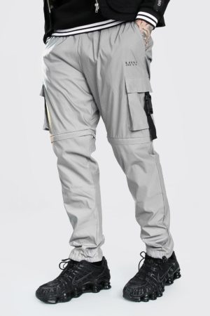 Mens Grey Original Man Reflective Shell Strap Cargo Trouser loving the sales