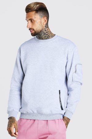 Mens Grey Oversized Official Man Sweatshirt With Zips loving the sales