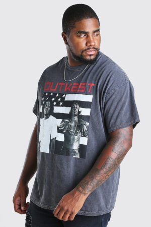 Mens Grey Plus Size Outkast License T-Shirt loving the sales