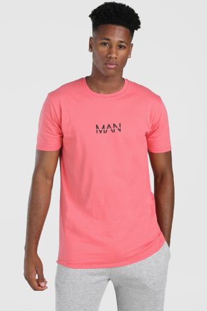 Mens Pink Original Man Print T-Shirt loving the sales