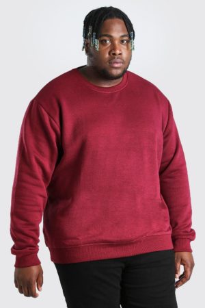 Mens Red Plus Size Basic Jumper loving the sales