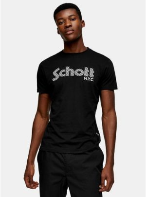 Mens Schott Black Logo T-Shirt