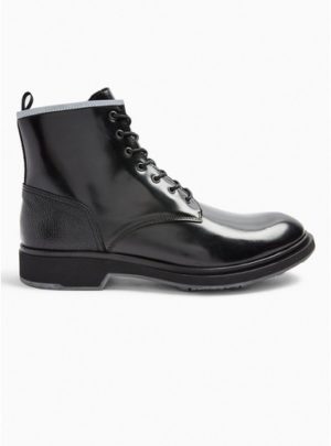 Mens Shoelab Black Real Leather Wright Boots
