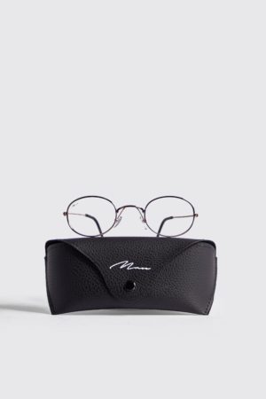 Mens White Man Branded Oval Fashion Glasses With Case loving the sales