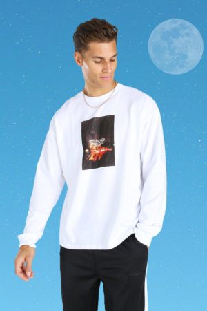 Mens White Tall Official Man Loose Fit Long Sleeve T-Shirt loving the sales