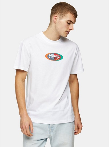 Mens White Tommy Hilfiger Multicoloured T-Shirt