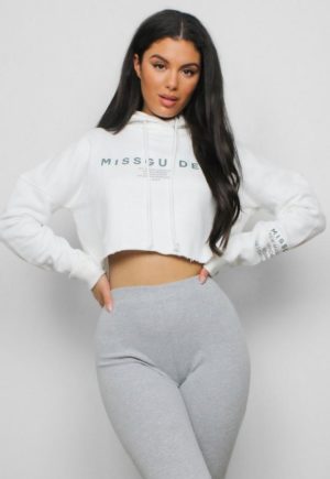 Petite Cream Missguided Cropped Hoodie loving the sales