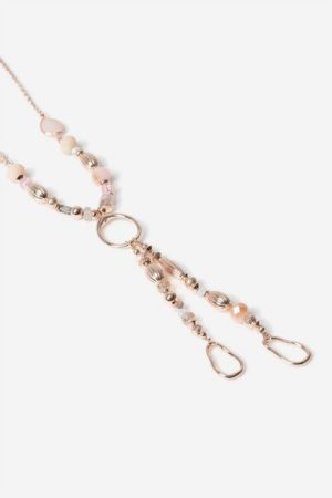 Pink Beaded Chain Necklace