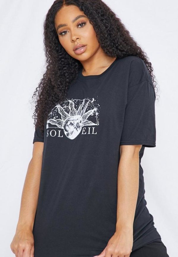 Plus Size Black Soleil Graphic T Shirt loving the sales