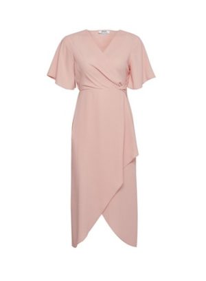 Womens Dp Petite Pink Twist Midi Dress