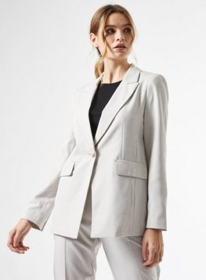 Womens Grey Blazer Jacket