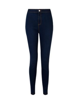 Womens Indigo 'Lyla' High Waisted Skinny Jeans - Blue