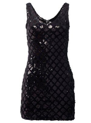 Womens Izabel London Black Sequin Dress