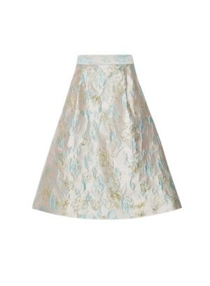 Womens Luxe Stone Jacquard Skirt - Grey