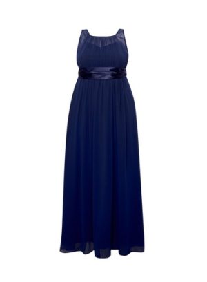 Womens Showcase Curve Navy 'Natalie' Maxi Dress - Blue