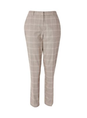 Womens Tall Pink Grid Check Print Trousers - Multi Colour
