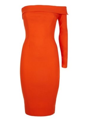 Womens Vesper Orange Bodycon Dress