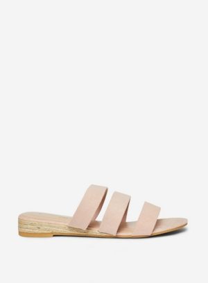 Womens Wide Fit Pink 'Forever' 3 Strap Sandals