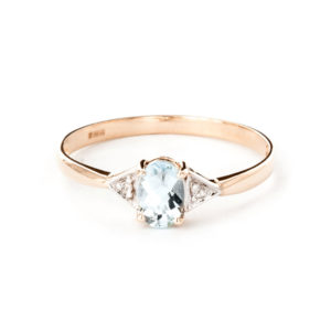 Aquamarine & Diamond Allure Ring In 9ct Rose Gold loving the sales