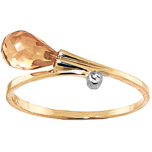 Citrine & Diamond Droplet Ring In 9ct Gold loving the sales