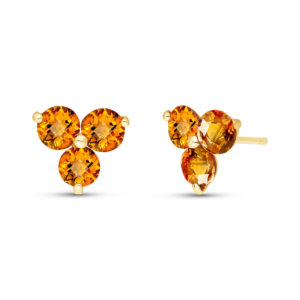 Citrine Trinity Stud Earrings 1.5 Ctw In 9ct Gold loving the sales