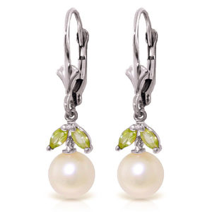 Pearl & Peridot Dewdrop Earrings In 9ct White Gold loving the sales