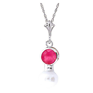Pearl & Ruby Dazzle Pendant Necklace In 9ct White Gold loving the sales