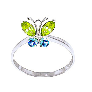 Peridot & Blue Topaz Butterfly Ring In Sterling Silver loving the sales