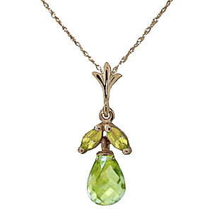Peridot Snowdrop Pendant Necklace 1.7 Ctw In 9ct Gold loving the sales