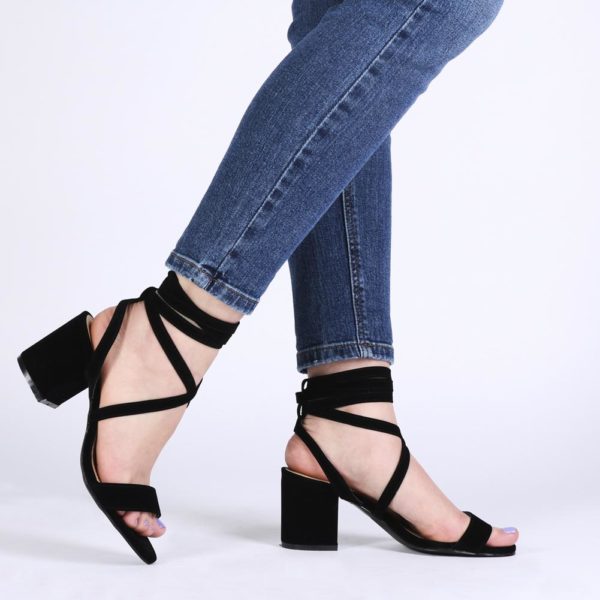 Sophie Heeled Sandals  Faux Suede