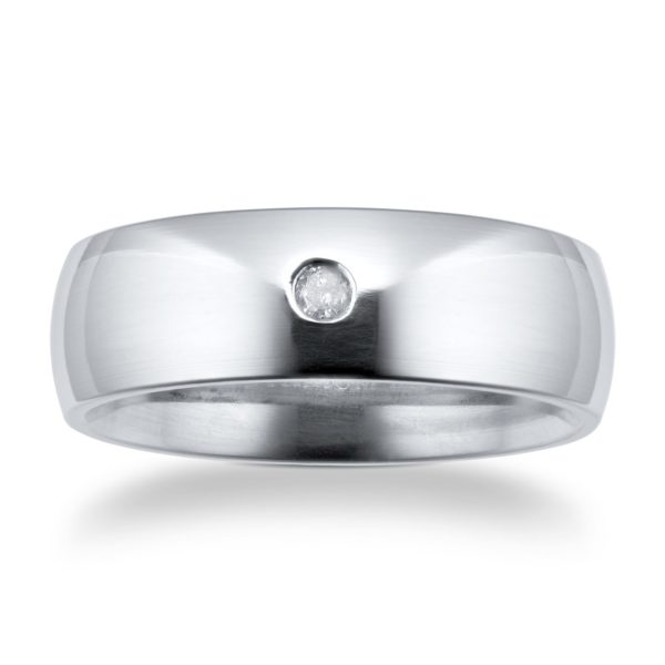 Titanium 7mm Diamond Set Wedding Ring - Ring Size R.5 loving the sales