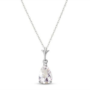 White Topaz Belle Pendant Necklace 1.5 Ct In 9ct White Gold loving the sales