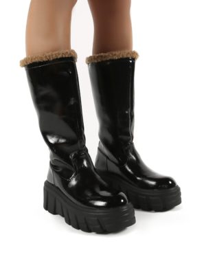 Wynter  Shearling Lined Knee High Ankle Boots