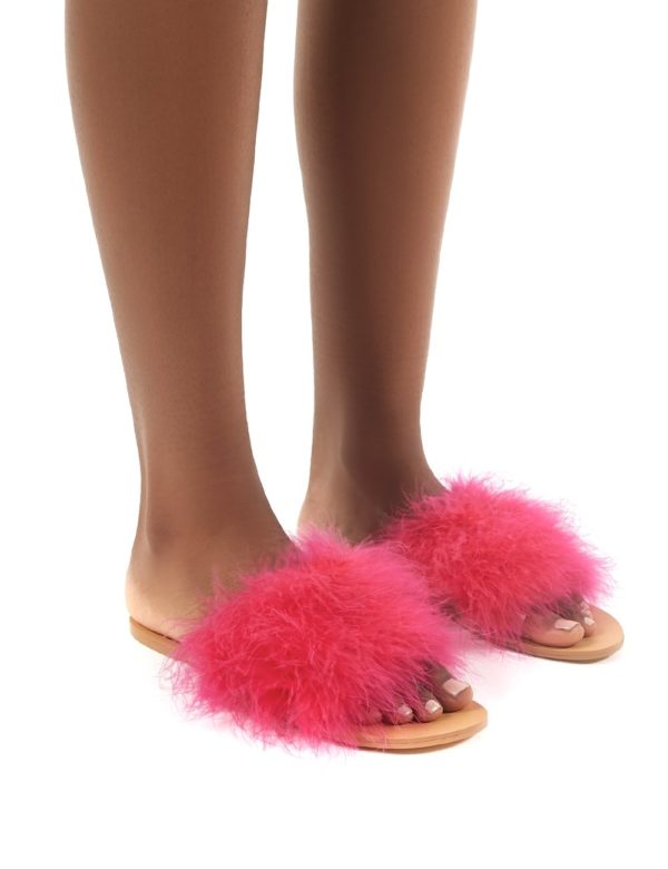 Bubbly  Feather Slider Flat Sandals