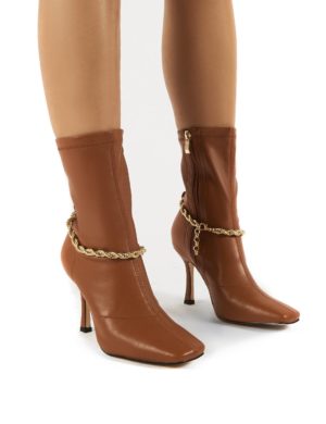 Sacci Camel Wide Fit Chadetail Square Toe Stiletto Heel Ankle Boots loving the sales