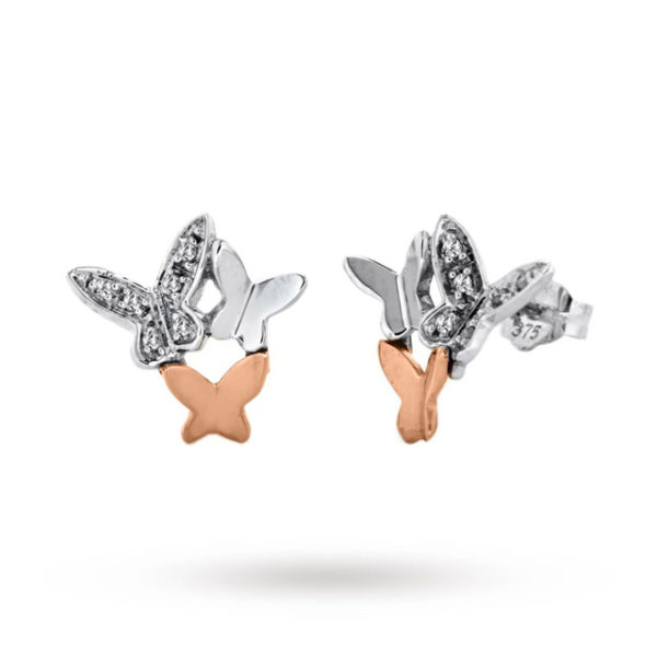 9 Carat 2 Colour Gold Diamond Butterfly Stud Earrings loving the sales