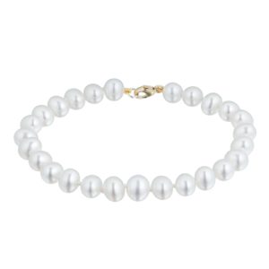 9ct Gold 6.6.5mm Cultured Fresh Water Pearl Bracelet loving the sales