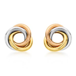 9ct Tricolour Gold Knot Stud Earrings loving the sales