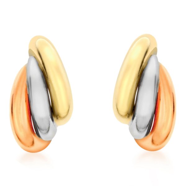 9ct Tricolour Gold Stud Earrings loving the sales