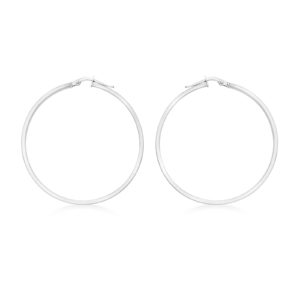 9ct White Gold 35mm Creole Hoop Earrings loving the sales